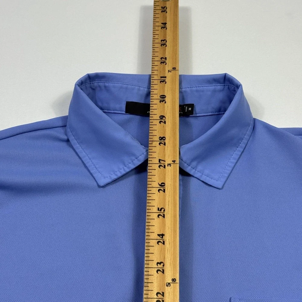 RLX Ralph Lauren Polo Shirt Mens Medium Blue Golf 2012 PGA Quail Hollow Pocket
